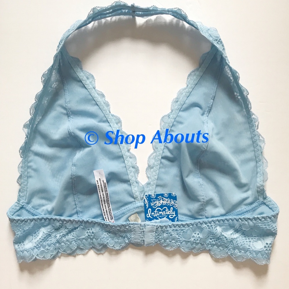 Free People Galloon Lace Halter Bralette Baby Blue - Picture 6 of 8